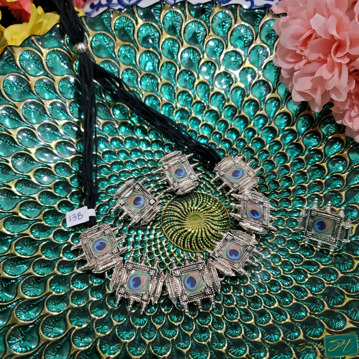 Silver Peacock Choker Set (SL# 13B)