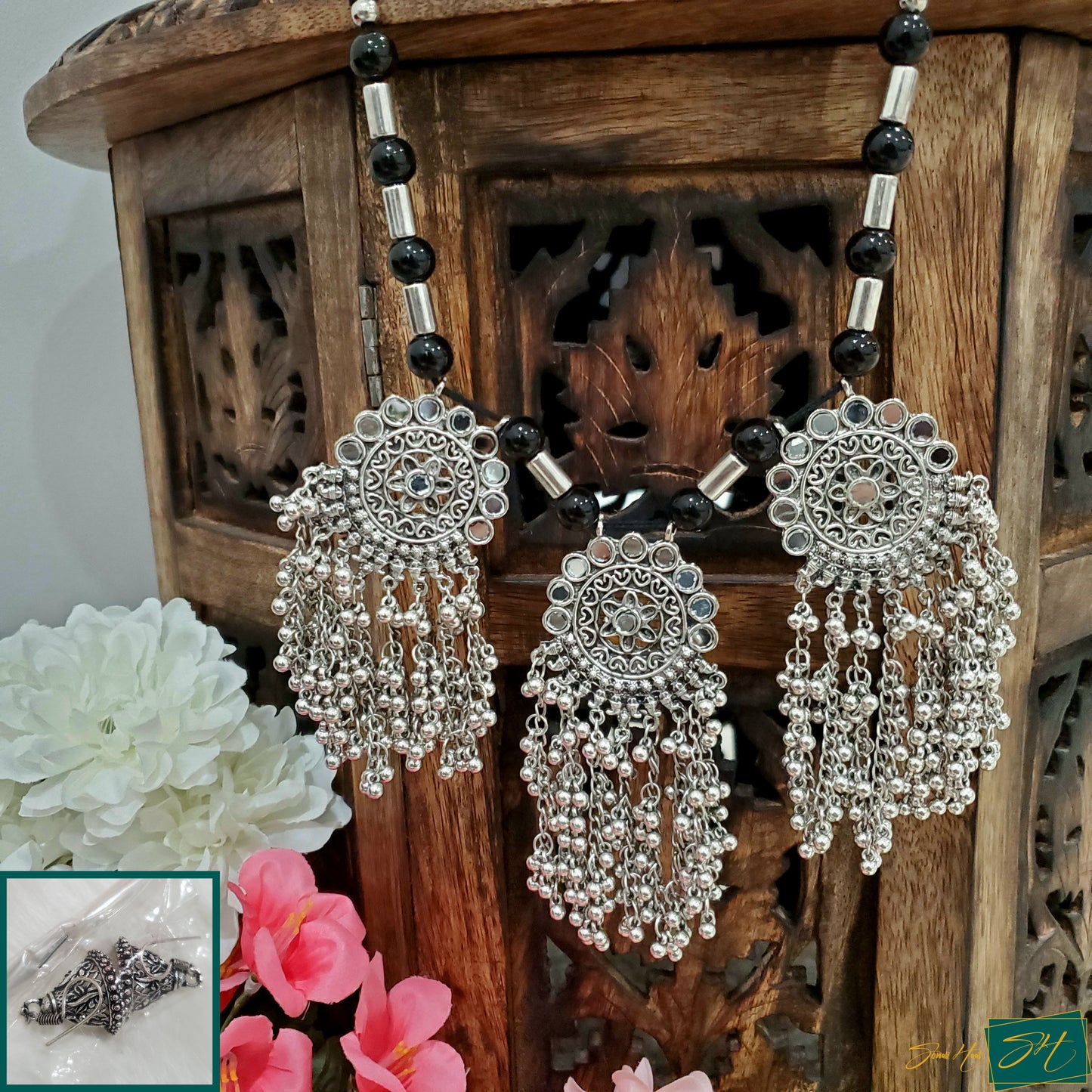 Silver Mirror Tribal Set with Gypsy Bells (SL# 23)